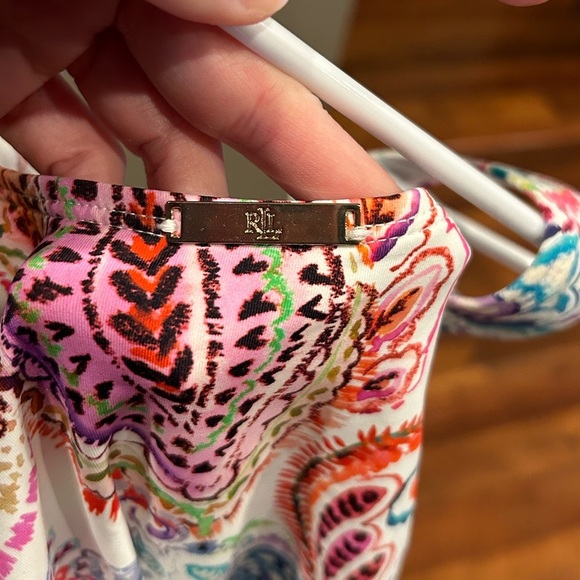 Lauren Ralph Lauren Paisley Underwire Tummy-Control One-Piece Swimsuit Size 12 - Picture 5 of 10